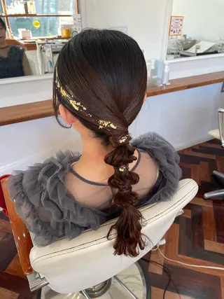 ヘアアレンジ mopa_kaede 暖色カラー/ロングのヘアスタイル