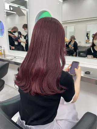 セミロング カラー 渋谷人気1位✨カラー 縮毛、髪質改善のヘアスタイル
