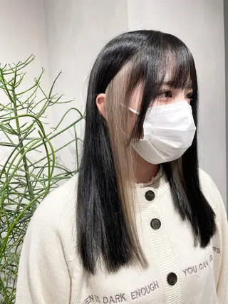 ロング カラー ハイトーン×レイヤー ／遠藤将太のヘアスタイル