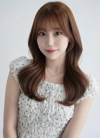 ロング カラー 赤み消し韓国ヘア レイヤー縮毛🤍渡邉のヘアスタイル