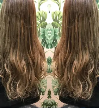 ロング カラー 大阪レミーエクステ チビ編み込みのヘアスタイル