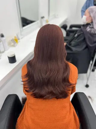 ロング カラー 💖似合わせカラー レイヤー💖縮毛矯正のヘアスタイル