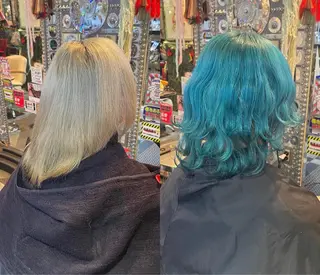 ミディアム カラー ヘアアレンジ 🌈派手髪エクステ ブレイズ🌈ひろとのヘアスタイル