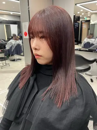 セミロング カラー 若命燿史／レイヤー 縮毛矯正/髪質改善のヘアスタイル