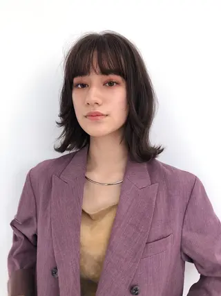 ミディアム カラー パーマ 💖美髪矯正💖 辻未侑のヘアスタイル