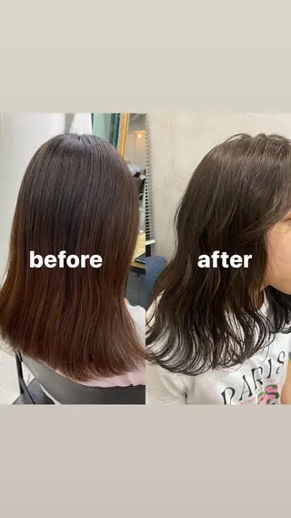 ミディアム カラー レイヤー/ショート 🎀🩵RISAのヘアスタイル
