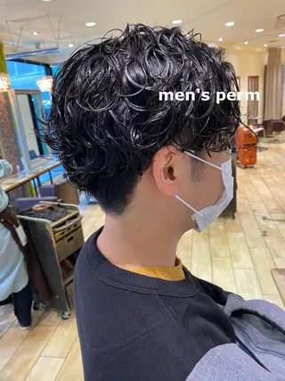 パーマ メンズ 暖色カラー🍒 yume ໒꒱のヘアスタイル