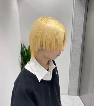 セミロング カラー ヘアアレンジ 🫧モテる💗ダメー ジレスハイトーン🫧のヘアスタイル