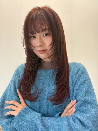 ロング カラー ブリーチ/韓国 💫ひなた💫のヘアスタイル