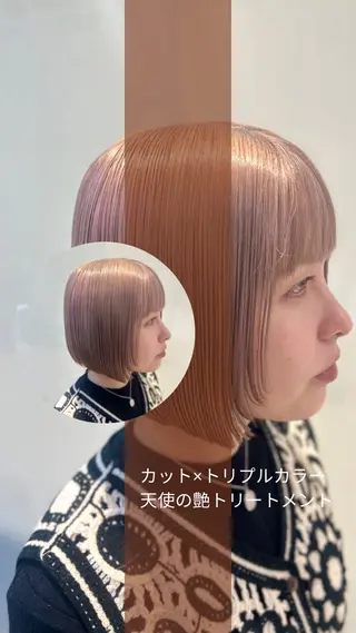 ショート カラー 縮毛矯正/髪質改善/ 艶髪ササキナツミのヘアスタイル