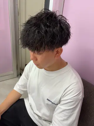 ショート パーマ メンズ AVANCE.難波 店長 松元のヘアスタイル