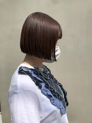 ショート カラー ボブ♡柔らかいカラー 實松栞理のヘアスタイル
