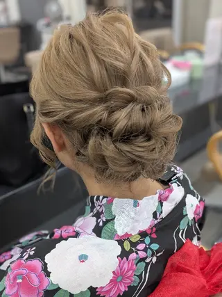 ヘアアレンジ ロング ヘアセット❤️着付け Akaneのヘアスタイル