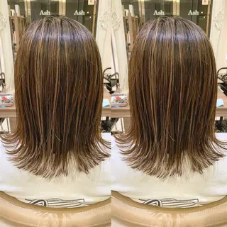 カラー ヘアアレンジ 白髪ぼかしハイライト 茗荷谷駅徒歩2分のヘアスタイル