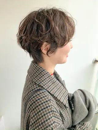 ショート カラー パーマ ショート/レイヤー なら石井知希のヘアスタイル
