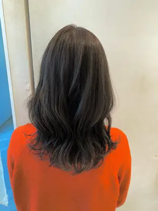 セミロング カラー 顔まわりカット🌟 くびれヘア/寺門遥輝のヘアスタイル