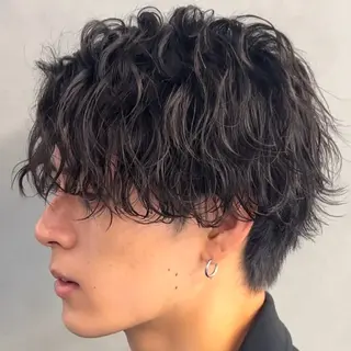 ミディアム パーマ ヘアアレンジ メンズ fifth 石川 凪のヘアスタイル