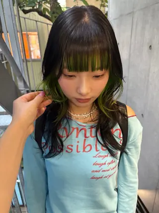 セミロング カラー yuuna/ ハッシュカット🎀のヘアスタイル