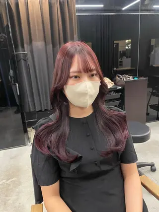 ロング カラー 伊藤 莉奈　韓国ヘアのヘアスタイル