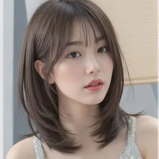 セミロング カラー 山崎/ボブ縮毛矯正 レイヤー髪質改善のヘアスタイル