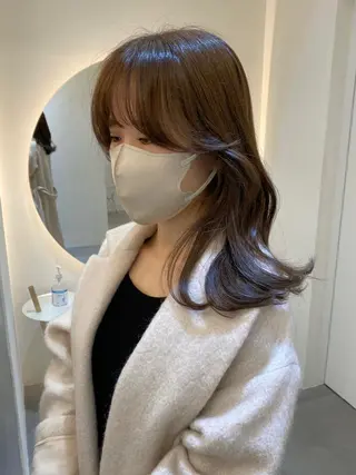 セミロング 透け感たっぷり柔らか 梨花子🌼のヘアスタイル