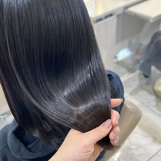ミディアム 三箇島陽香/髪質改善 クロスパーマ縮毛矯正のヘアスタイル
