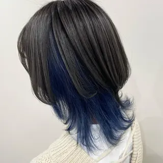 セミロング カラー マンツーマン女性 美容師 奏のヘアスタイル