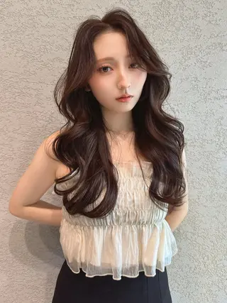 ロング カラー レイヤーカット/ 顔周り 五島巨幹のヘアスタイル