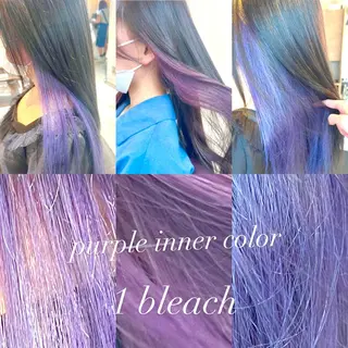 セミロング カラー ヘアアレンジ ネイル 🌈インナーカラー ‘ショウマ’🌈のヘアスタイル
