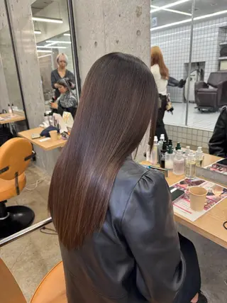 ロング 縮毛矯正×髪質改善× 艶髪カラー 吉原和磨のヘアスタイル
