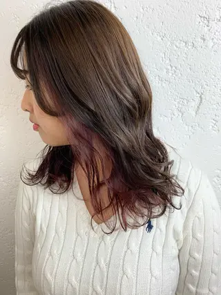 セミロング 🌈ハイライトカラー 🌈naokoのヘアスタイル