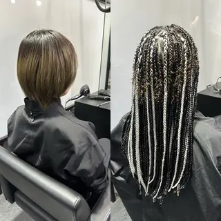 ロング カラー ヘアアレンジ 🌈派手髪エクステ ブレイズ🌈ひろとのヘアスタイル