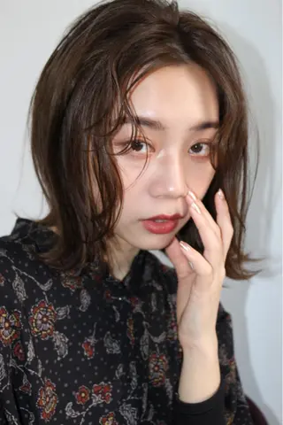 ミディアム 🩵縮毛矯正 髪質 改善 美髪🩵のヘアスタイル