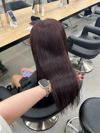 ロング カラー 暗髪🩶ラベンダー/ ブルー/ユウナ🤍のヘアスタイル