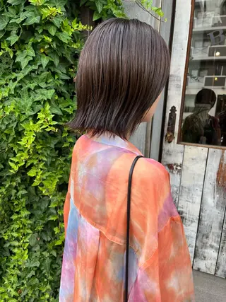 セミロング カラー 赤み消しカラー/ ナチュラル/トモキのヘアスタイル