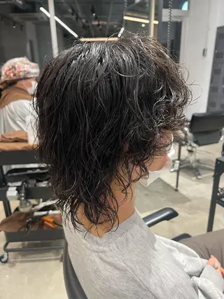 ミディアム パーマ メンズ オタク特化美容師💟 チバコナツのヘアスタイル