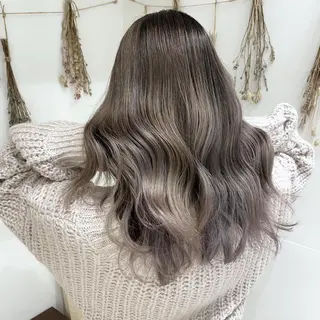 セミロング カラー 学割 悟 韓国風艶髪縮毛矯正のヘアスタイル