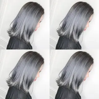 セミロング カラー ヘアアレンジ TAKUMAブリーチ /切りっぱなし🪽のヘアスタイル