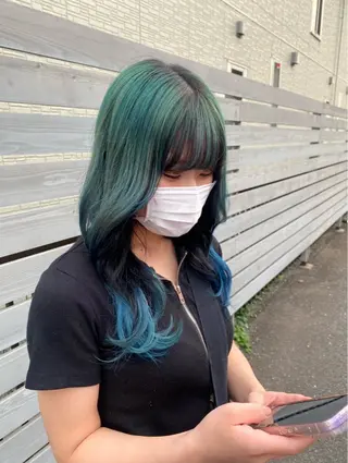 セミロング カラー 似合わせレイヤー/ Wカラー🧸こころのヘアスタイル