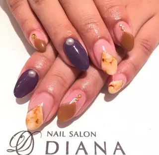 セミロング カラー ネイル NAILSALON DIANAのネイルデザイン