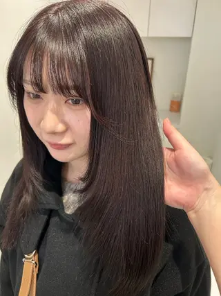 セミロング ハルカ 透明感カラー 美髪縮毛矯正🥣のヘアスタイル