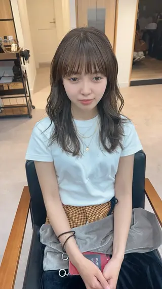 セミロング カラー パーマ ヘアアレンジ メンズ キッズ 骨格レイヤーカット 🌿美髪縮毛矯正のヘアスタイル