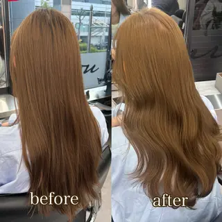 ロング カラー 心斎橋/ブリーチなし 髪質改善/レイヤーのヘアスタイル