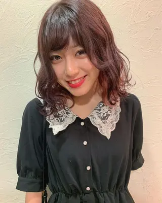 ミディアム カラー 🌙FLYCKA ☀️縮毛矯正のヘアスタイル