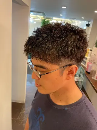 ショート パーマ メンズ 伊丹Pilina 山田のヘアスタイル