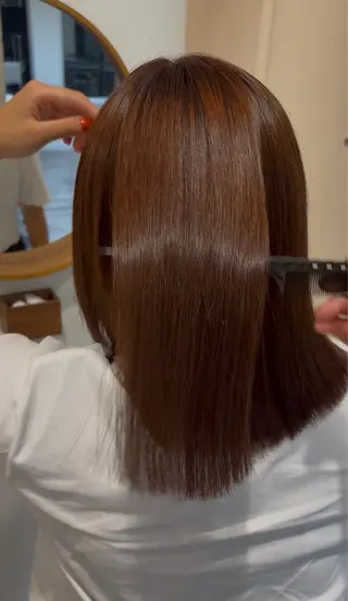 ミディアム 美髪矯正・ブリーチ 矯正🫧秋元ゆたかのヘアスタイル