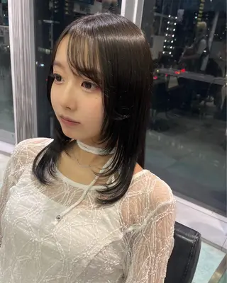 セミロング 似合わせカット/ デザインカラー🦄のヘアスタイル