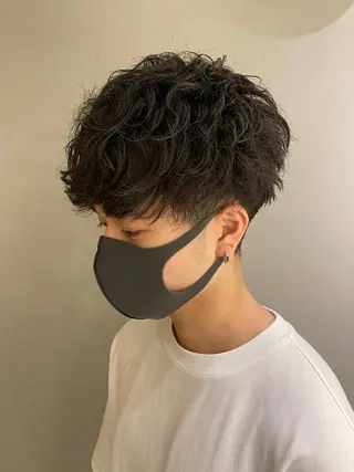 ショート パーマ メンズ 梅田茶屋町メンズ 専門美容師 山元一平のヘアスタイル