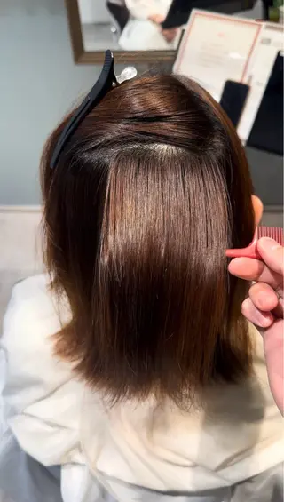 ミディアム 縮毛矯正専門店 unlabel近藤のヘアスタイル