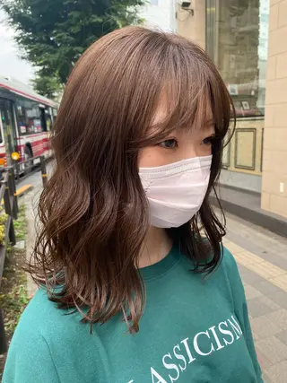セミロング カラー ヘアアレンジ TSUNA 🌙 Lim 五反田のマツエク・マツパデザイン